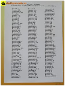 Список погибших в Великой Отечественной войне дединовцев в ЦКиД, часть 2, 2017 г.